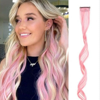 extension cheveux a clip rose blond