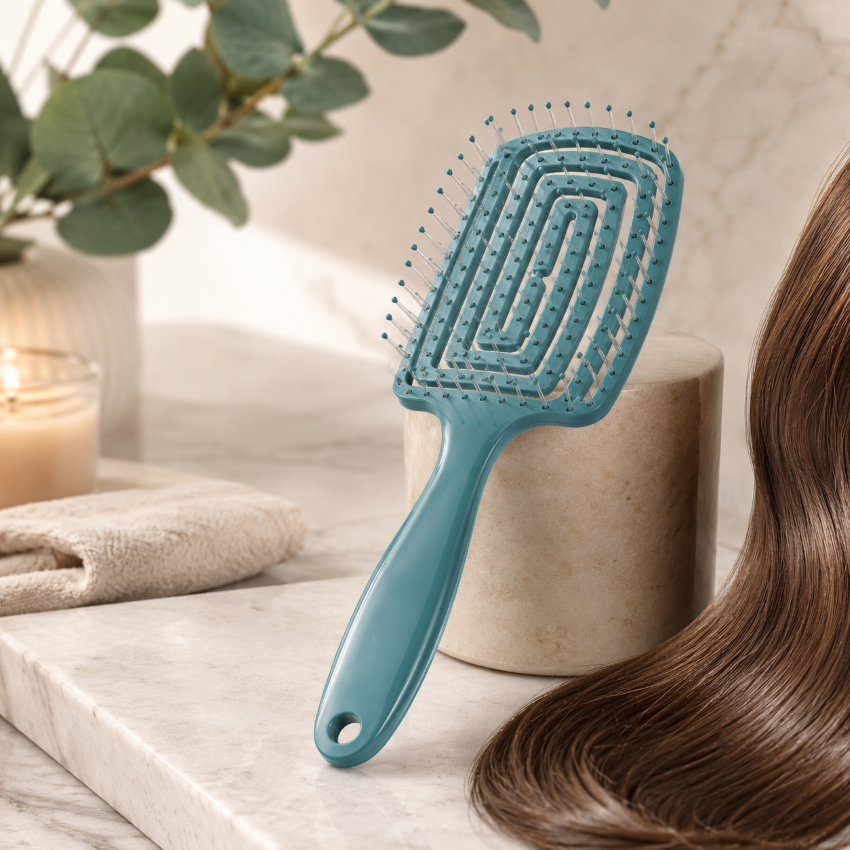 brosse a cheveux ondaya couleur sarcelle