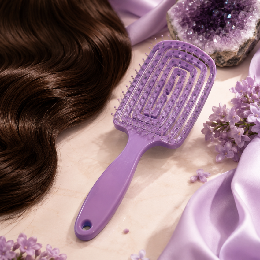 brosse a cheveux ondaya couleur violet