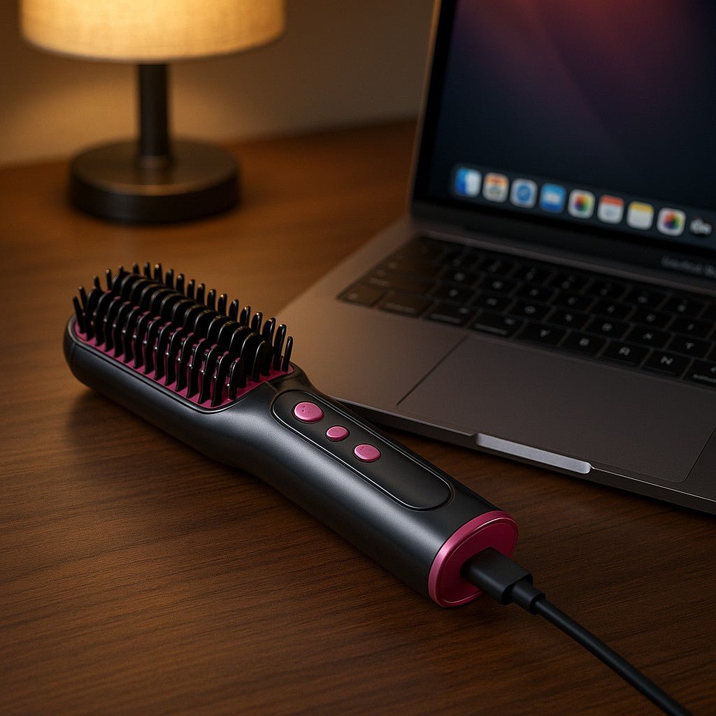 brosse chauffante lissante nevola branchement usb