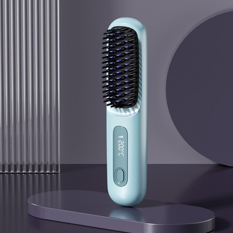 brosse chauffante nelya bleu