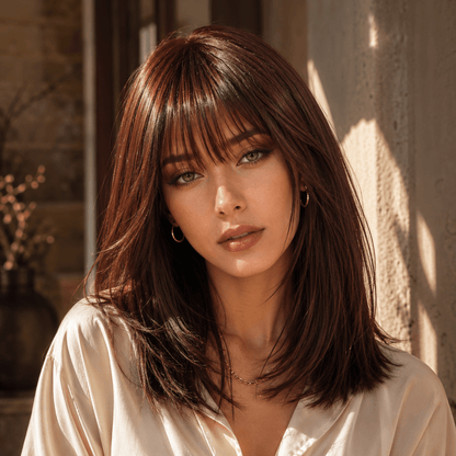 clips extensions cheveux naturels sepia couleur brun cuivre