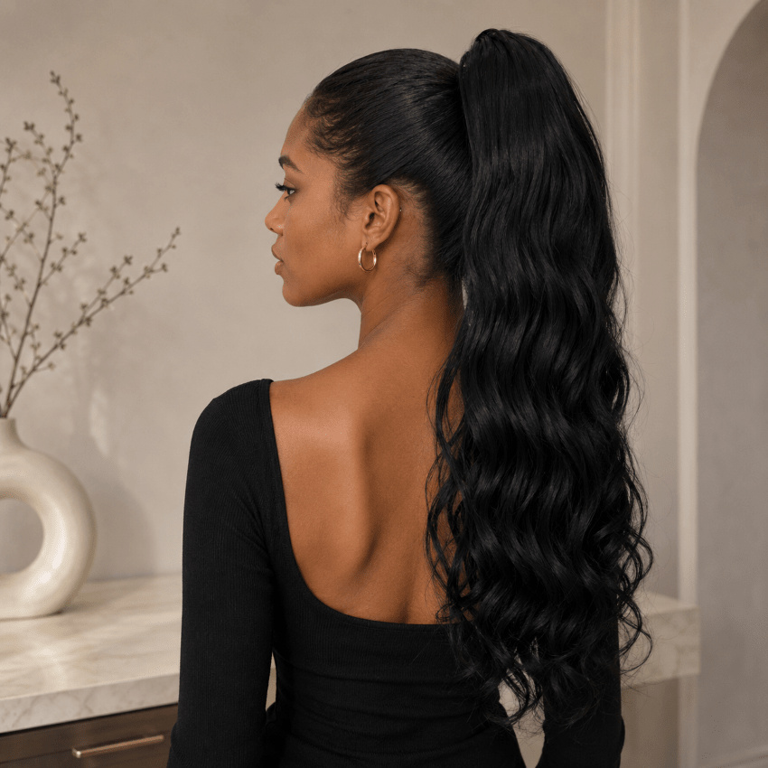 extension cheveux quickpony noir naturel