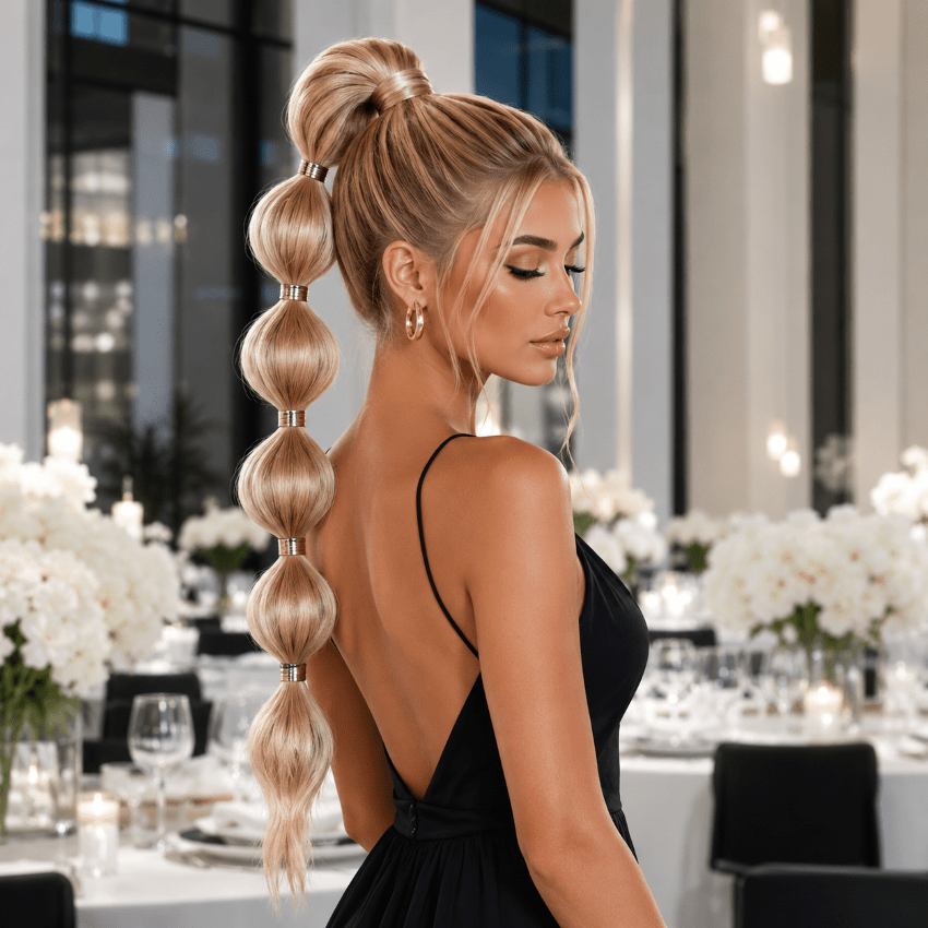 extension cheveux bubbletail blond fraise