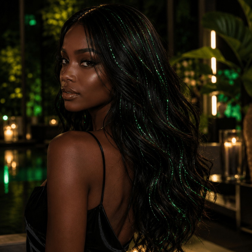 extension cheveux scintillia brin vert