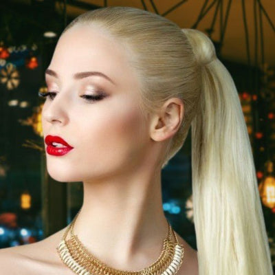 extension cheveux ponyfashion blond platine