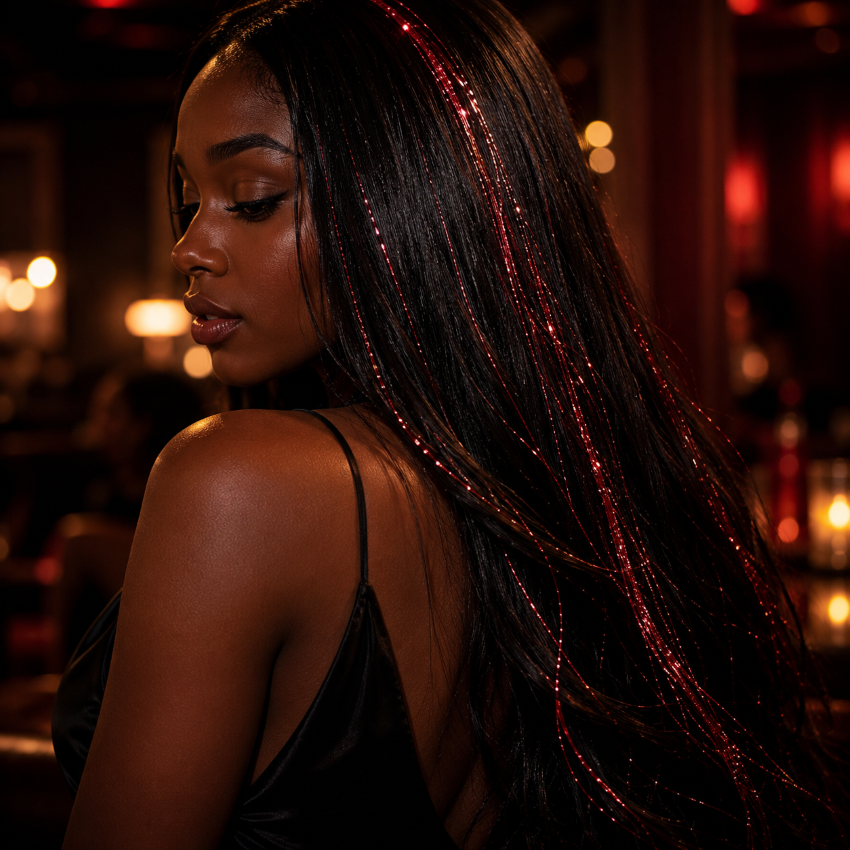 extension cheveux scintillia brin rouge