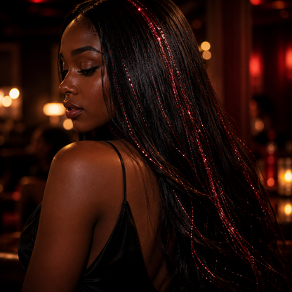extension cheveux scintillia brin rouge