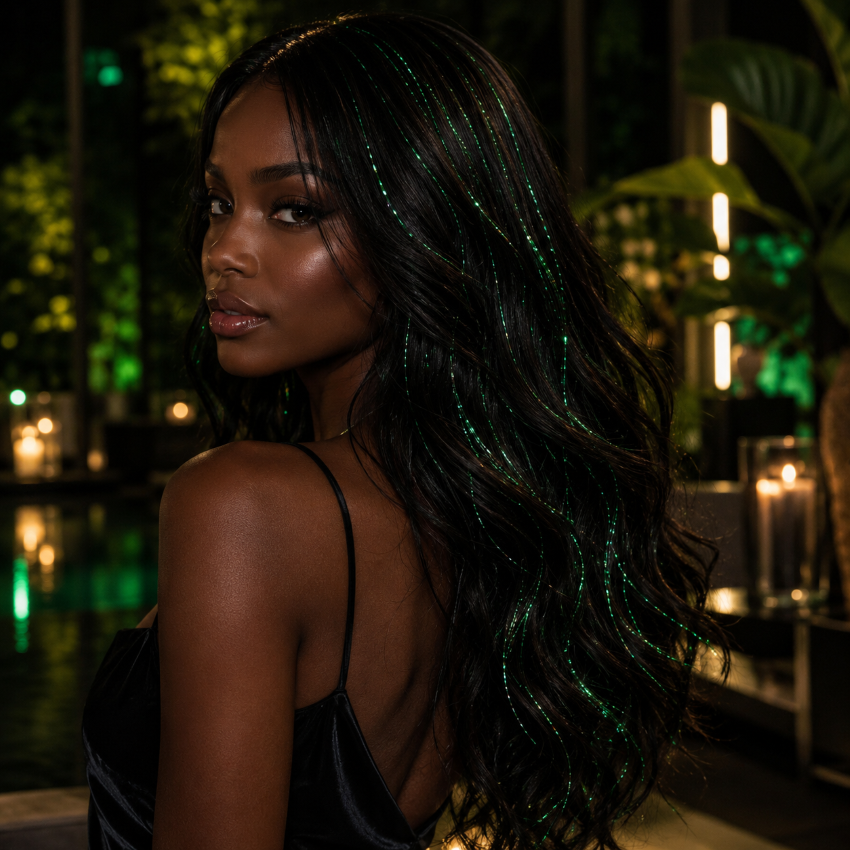 extension cheveux scintillia brin vert