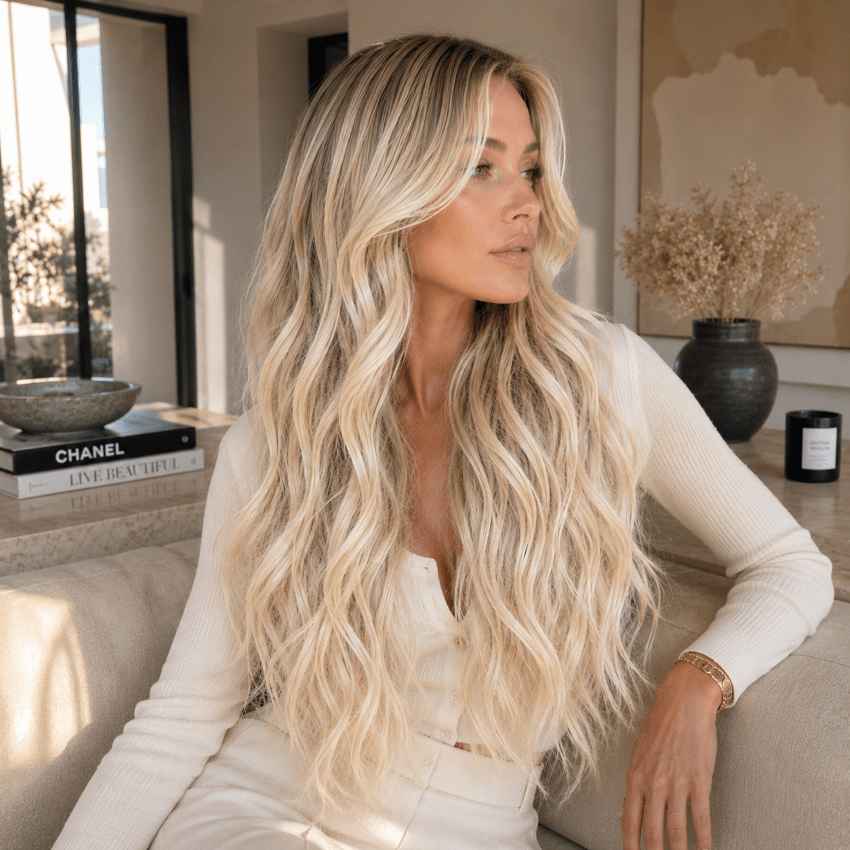 extension clip cheveux lushombre teinte blond clair platine