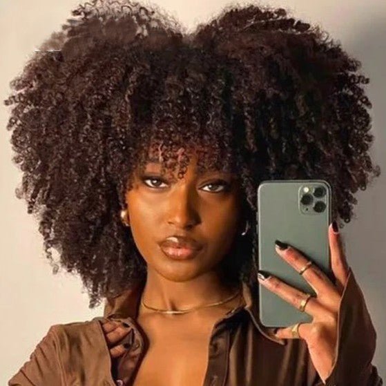 perruque afro afrobomb brun