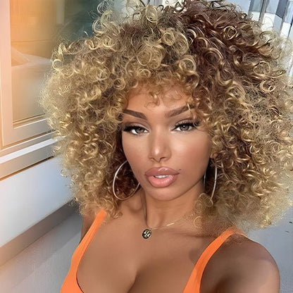 perruque afro afroglow blond clair dore