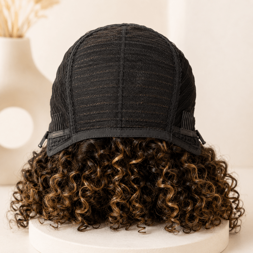 perruque femme afroglow partie frontale bonnet intérieur