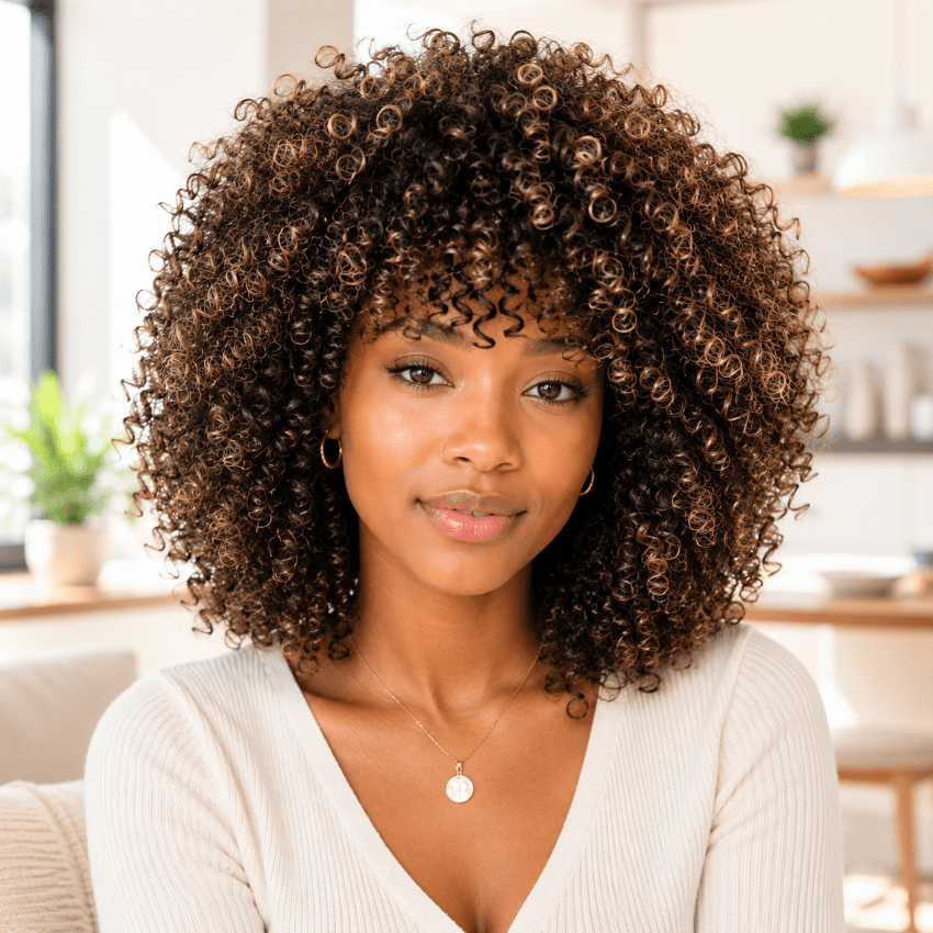 perruque femme afroglow noir blond clair