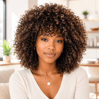 perruque femme afroglow noir blond clair