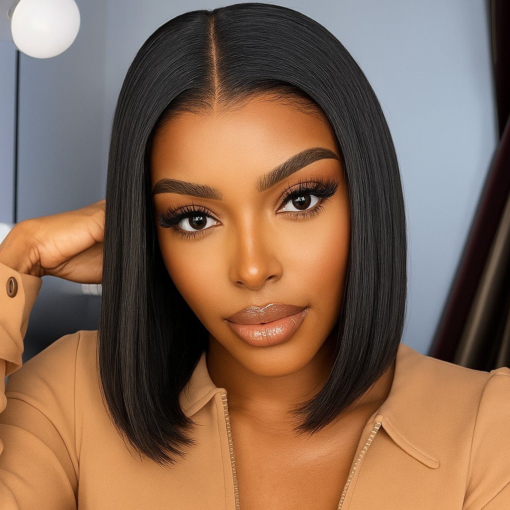 perruque cheveux naturels truebob centrale longueur 25cm