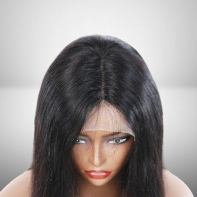 perruque cheveux naturels truebob raie centrale noir