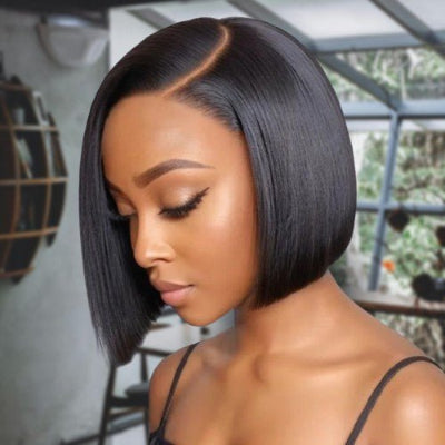 perruque cheveux naturels truebob raie laterale 20 cm