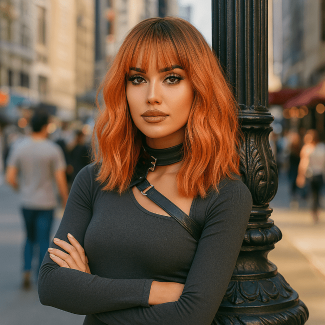 perruque femme chroma variante ombre corail