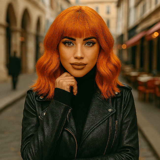 perruque femme chroma variante orange