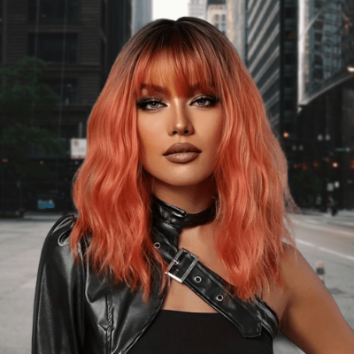 perruque femme chroma corail ombre