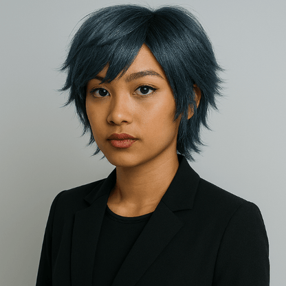 perruque femme cosplay dealuna acier