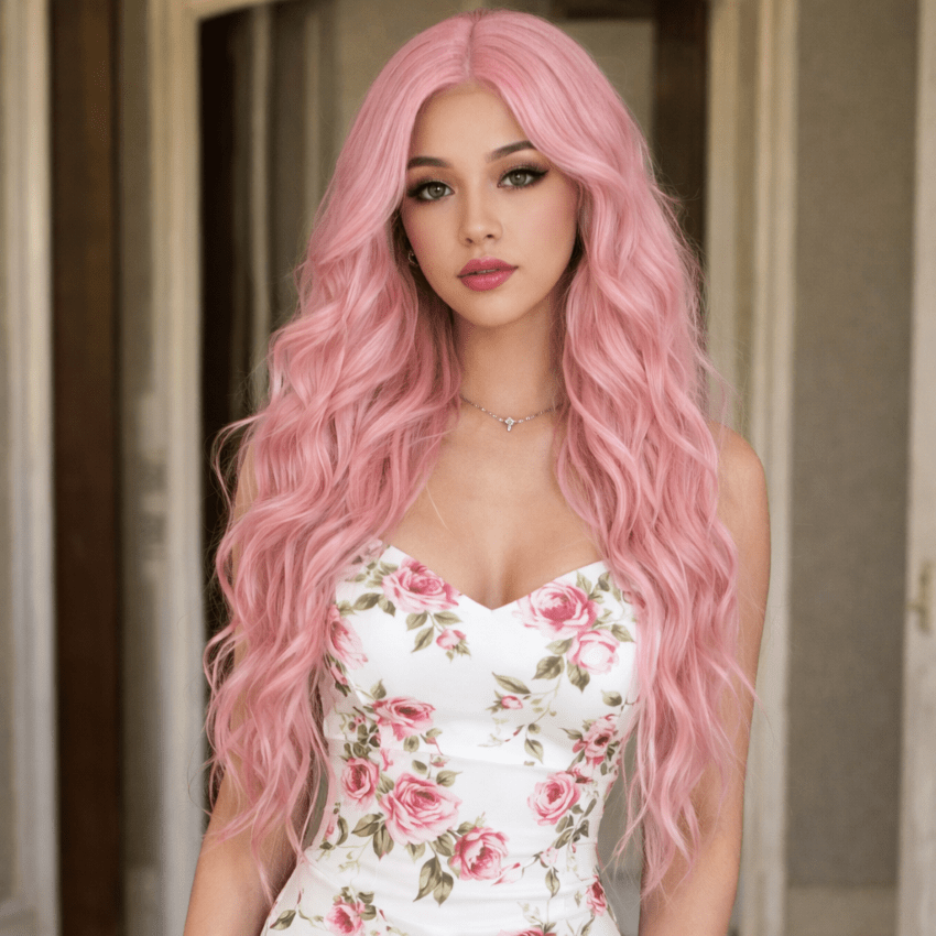 perruque femme hairmuse teinte rose