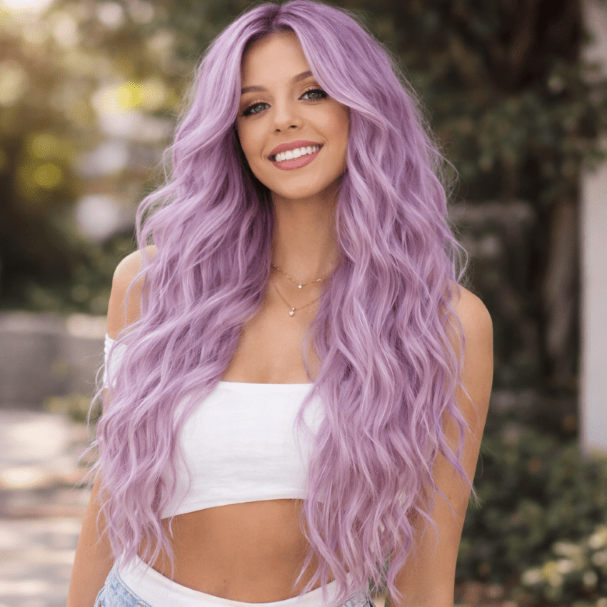 perruque femme hairmuse teinte lilas