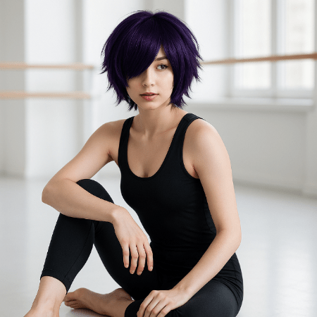 perruque femme cosplay frost violet